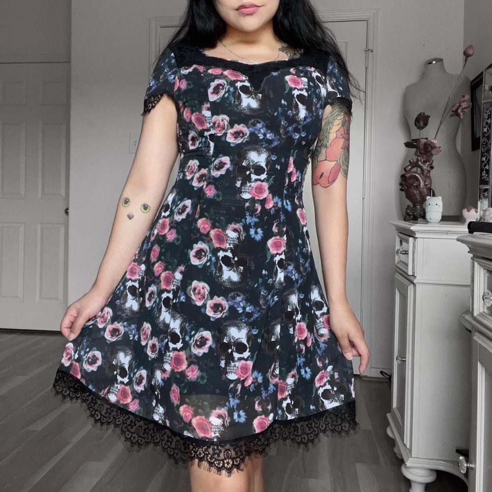 Doll Skill Cottagegoth Grunge Skull Dress